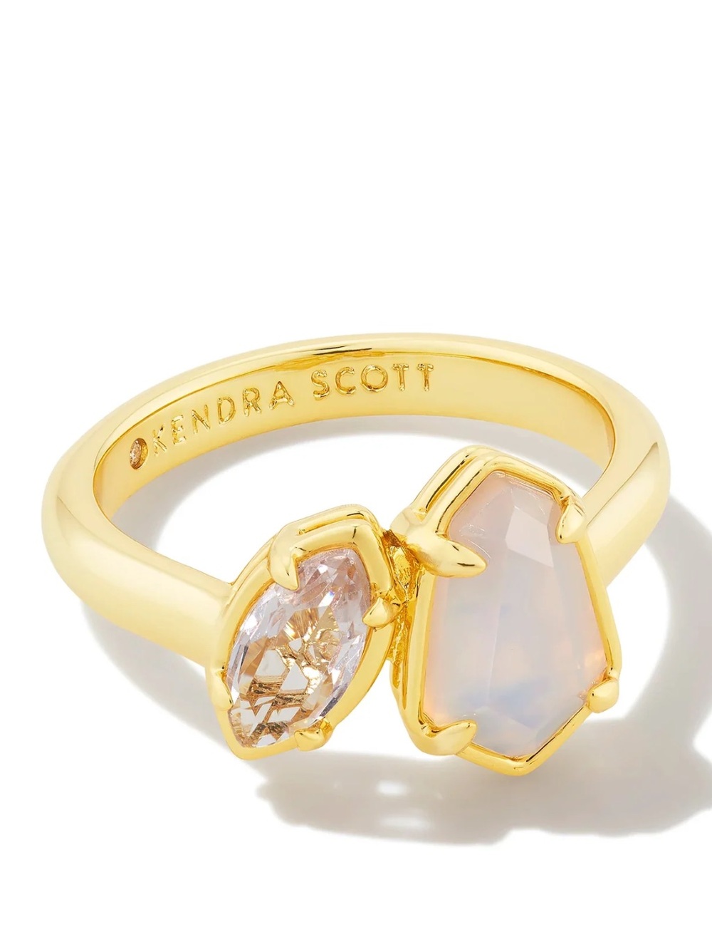 Kendra Scott Alexandria Gold Cocktail Ring 8 New